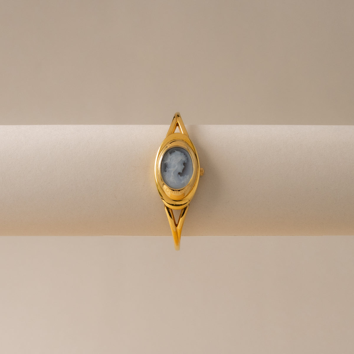 Vintage Stone Cameo Victorian Locket Gold Watch