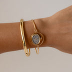 Vintage Vintage Christian Bernard Floating Oval Cuff Gold Watch