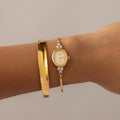 Vintage Christian Bernard Skinny Oval Cuff Gold Watch