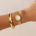 Vintage Seiko Exceline Pave Gold Watch