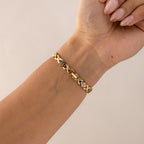 Vintage Peter Eileen Onyx Floral Gold Watch