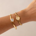 Vintage Seiko Round Ruby Rope Gold Watch