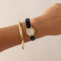 Vintage Seiko Oval Diamond Frame Gold Watch