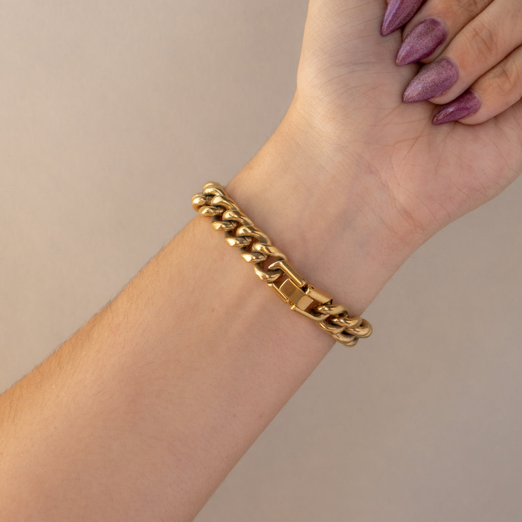 Vintage Seiko Round Cuban Link Gold Watch