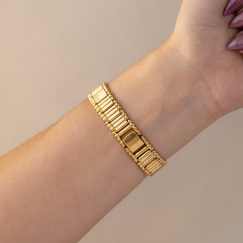 Vintage Seiko Oval Ladder Strap Gold Watch
