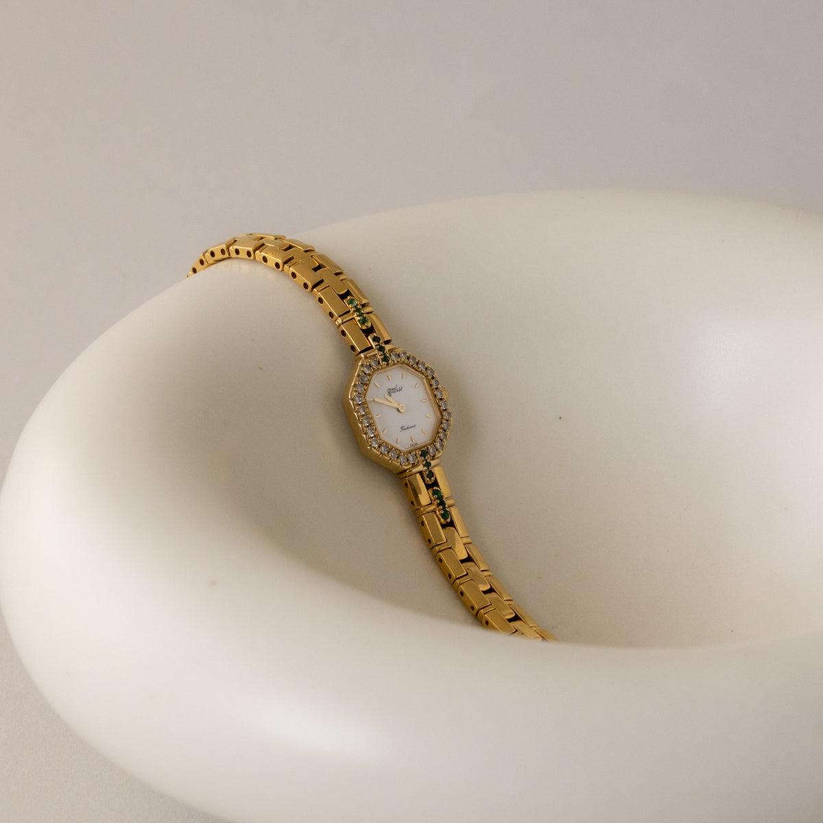 Vintage Tissot Swiss Royal Pave Gold Watch