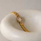 Vintage Klaeuse Swiss Pave Crown Gold Watch