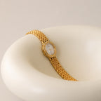 Vintage Seiko Exceline Pave Gold Watch