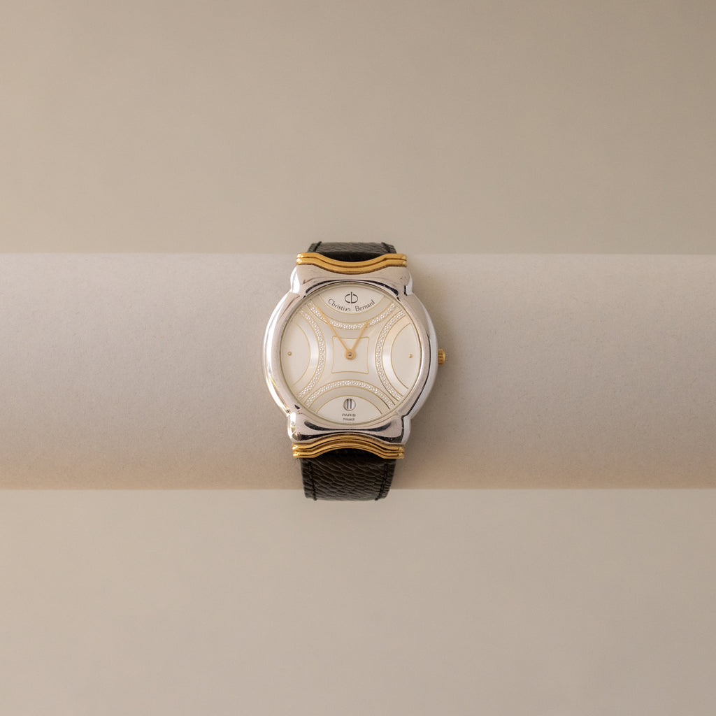 Vintage Christian Bernard Deco Dial Two Tone Watch