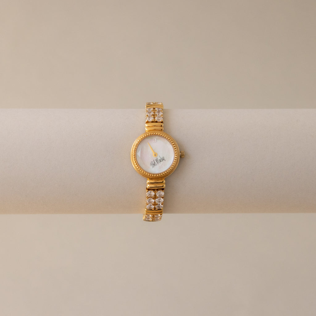 Vintage The Franklin Mint Diamond Strap Gold Watch