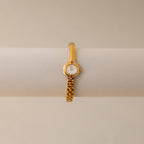 Vintage Seiko Round Ruby Cuff Gold Watch