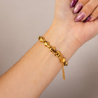 Vintage Seiko Dainty Ruby Beaded Gold Watch