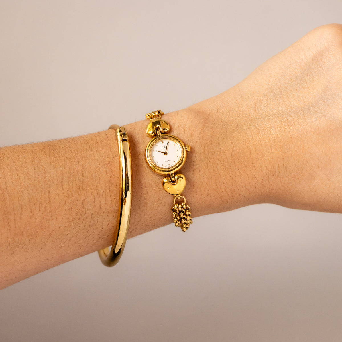 Vintage Citizen Heart Chainlink Gold Watch