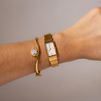 Vintage Seiko Rectangular Brushed Gold Watch