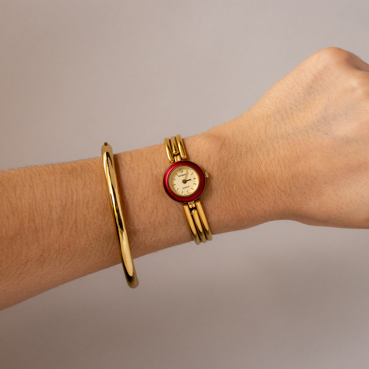 Vintage Vogele Swiss Dainty Bezel Gold Watch