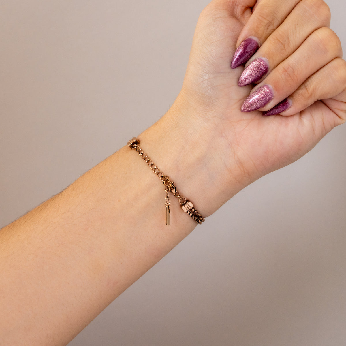 Vintage Sila Rope Chainlink Rose Gold Watch