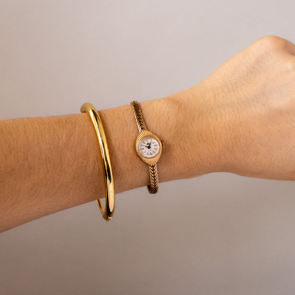 Vintage Rosemont Sunburst Round Gold Watch