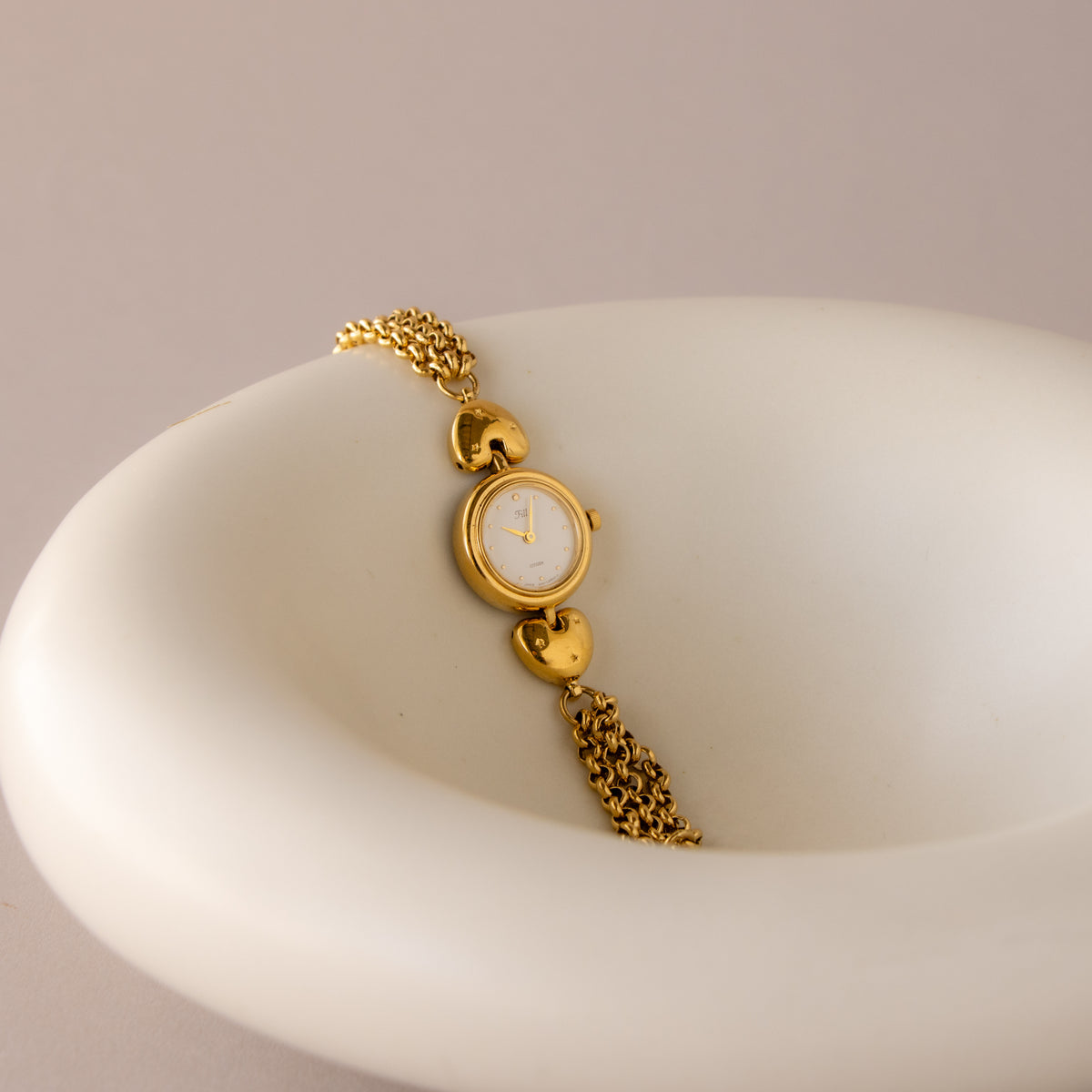 Vintage Citizen Heart Chainlink Gold Watch