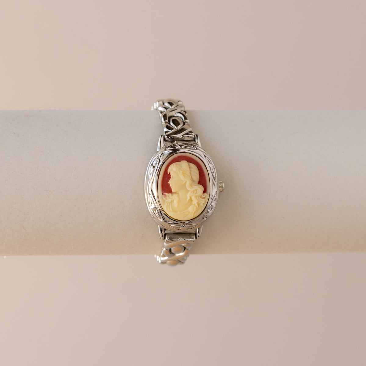 Vintage Marba Cameo Victorian Locket Silver Watch