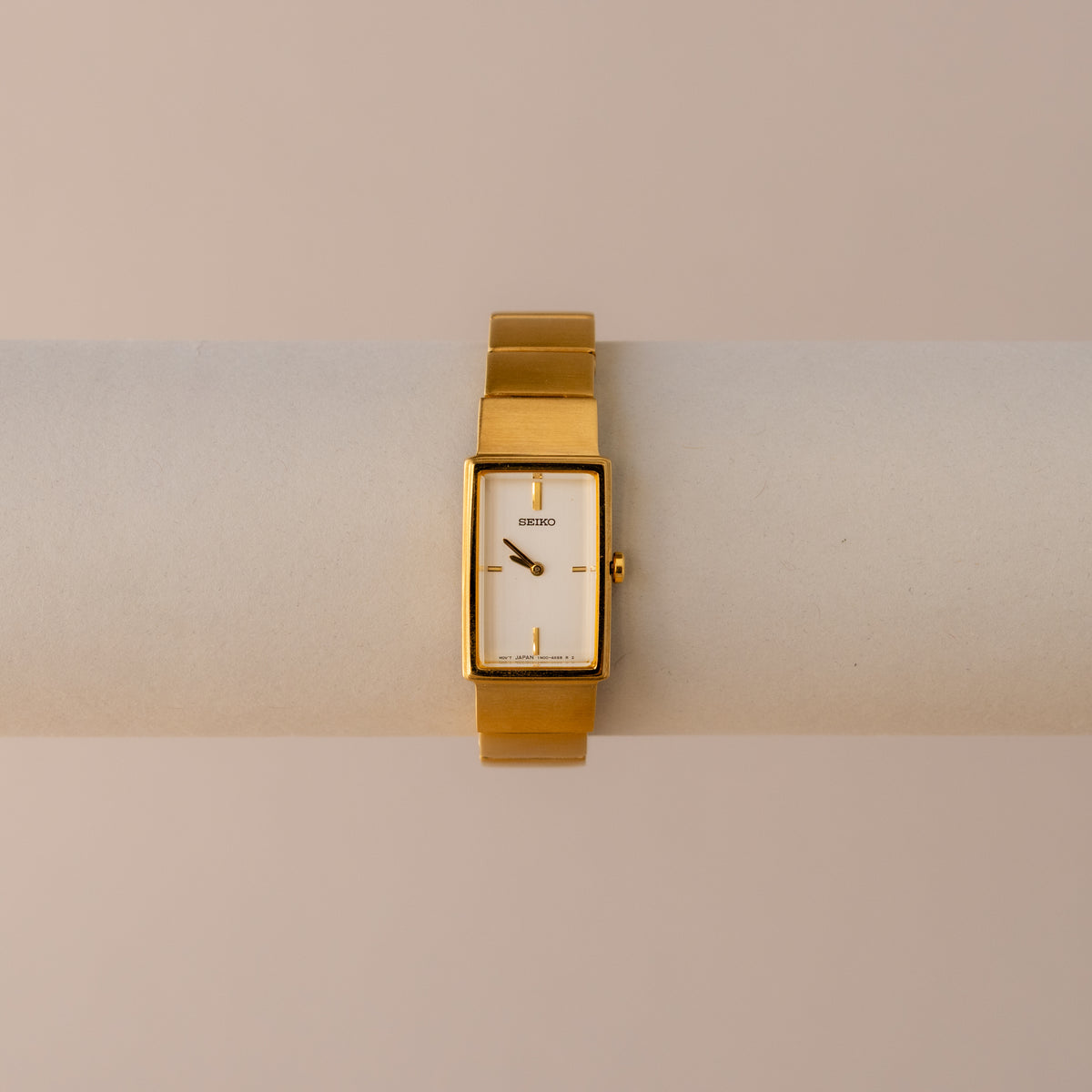 Vintage Seiko Rectangular Brushed Gold Watch