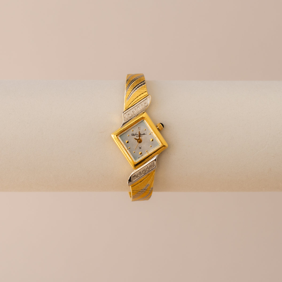 Vintage Valentino Moradei Pearl Diamond Two Tone Watch
