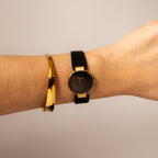 Vintage Christian Dior Midnight Leather Gold Watch