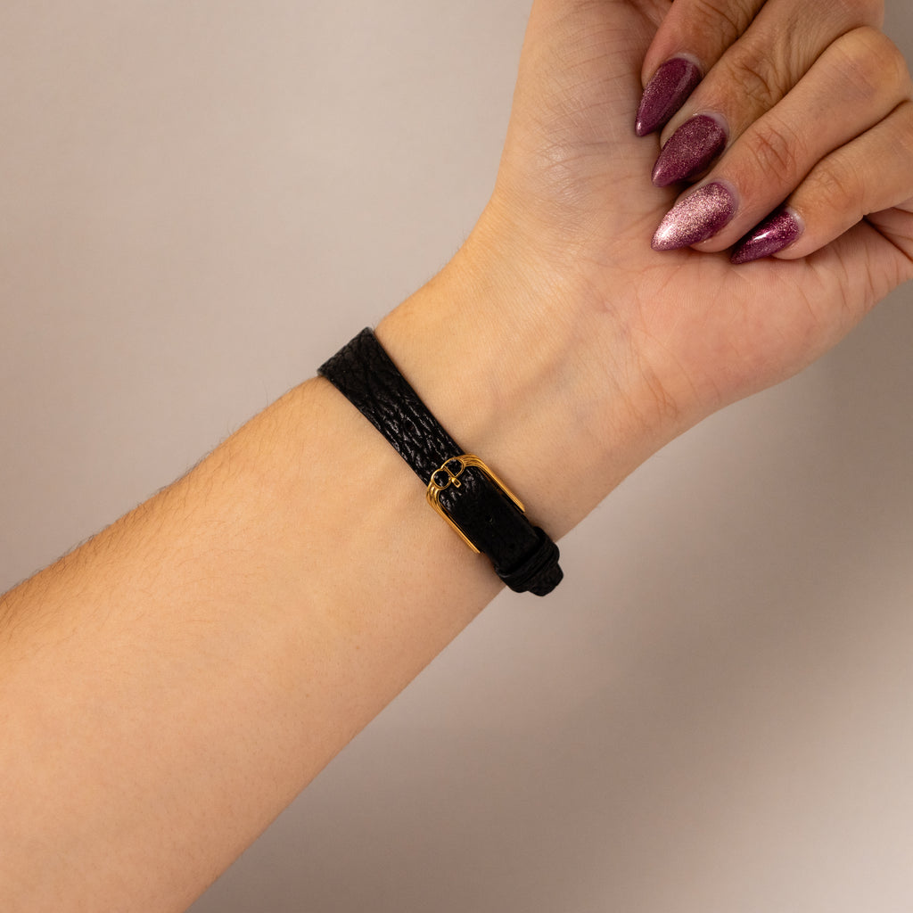Vintage Christian Dior Midnight Leather Gold Watch