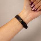 Vintage Christian Bernard Sleek Midnight Gold Watch
