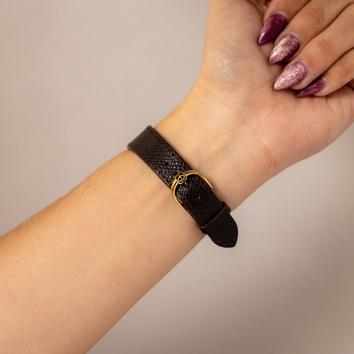 Vintage Christian Bernard Sleek Midnight Gold Watch