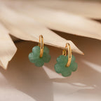 Jade Flower Hoops-Earrings-Caitlyn Minimalist