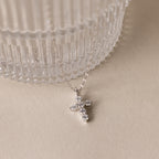 Diamond Cross Necklace & Bracelet Set in Silver
