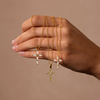 Marquise Opal Cross Necklace