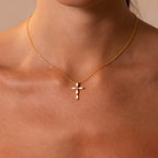 Marquise Opal Cross Necklace