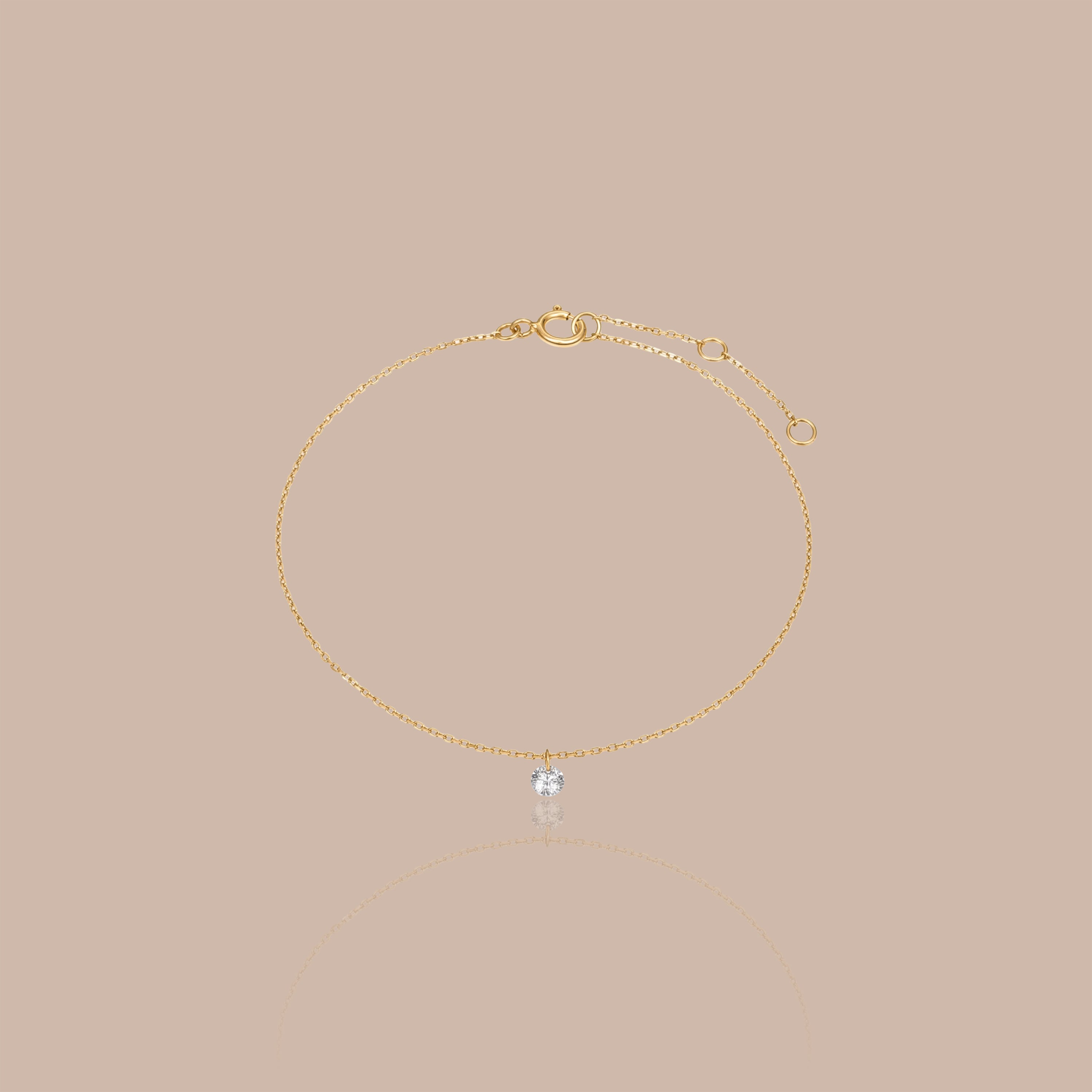 Solid Gold Lab-Grown Diamond Charm Bracelet