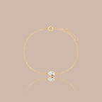 Solid Gold Bezel-Set Lab-Grown Pear Diamond Bracelet