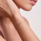 Solid Gold Heart Link Bracelet