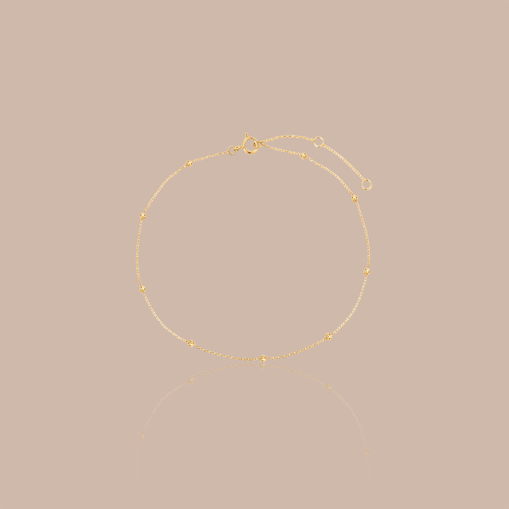 Solid Gold Minimal Dot Chain Bracelet