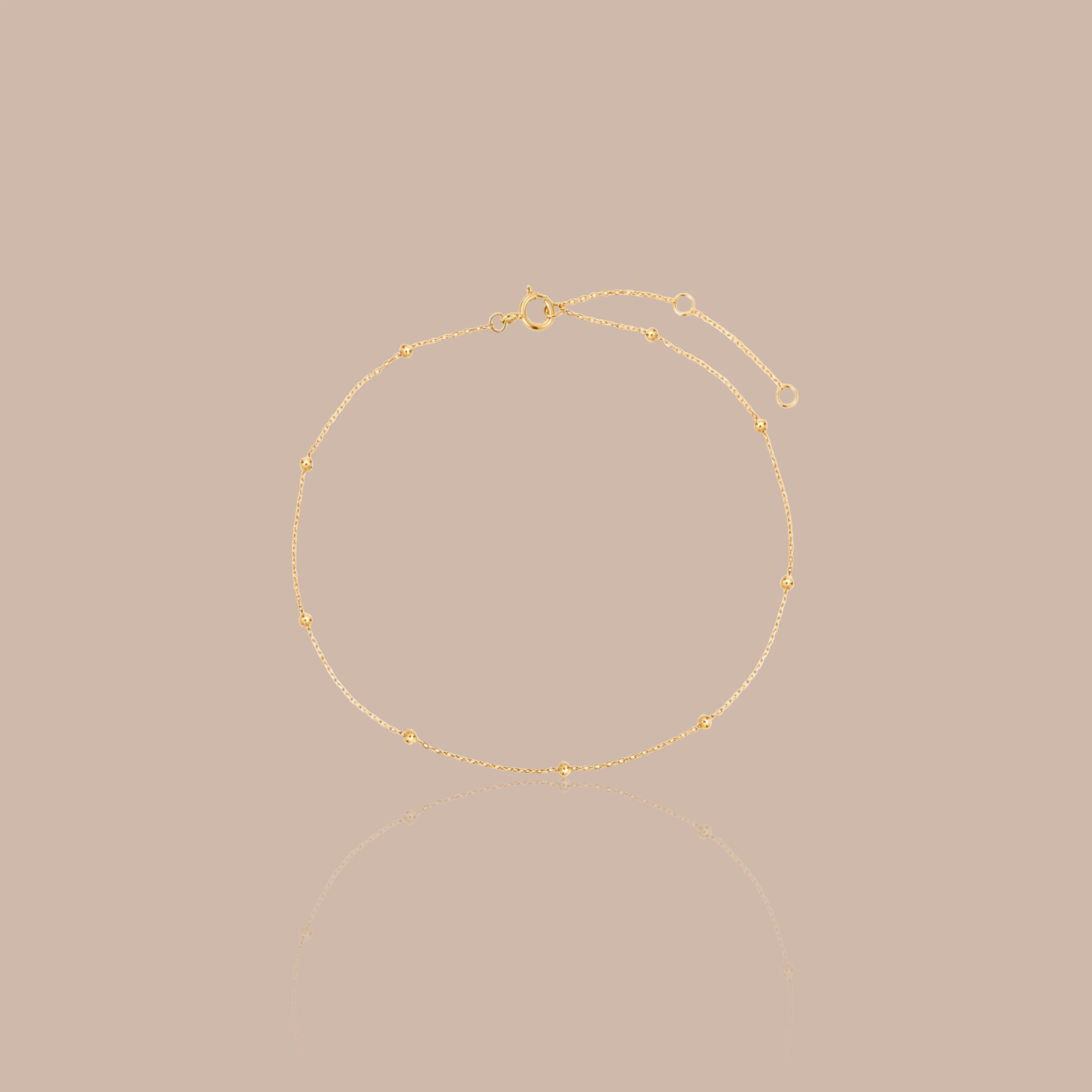 Solid Gold Minimal Dot Chain Bracelet