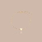 Solid Gold Heart Charm Bracelet