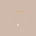 Solid Gold Pearl Charm Bracelet