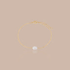 Solid Gold Pearl Charm Bracelet