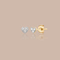 Solid Gold Petite Heart Lab-Grown Diamond Studs