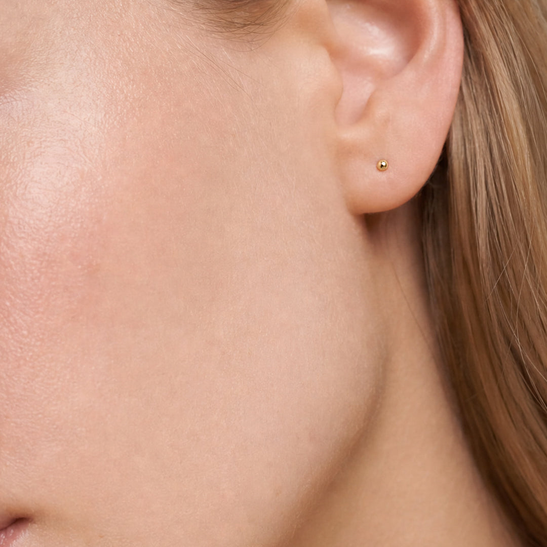 Solid Gold Essential Ball Stud Earrings