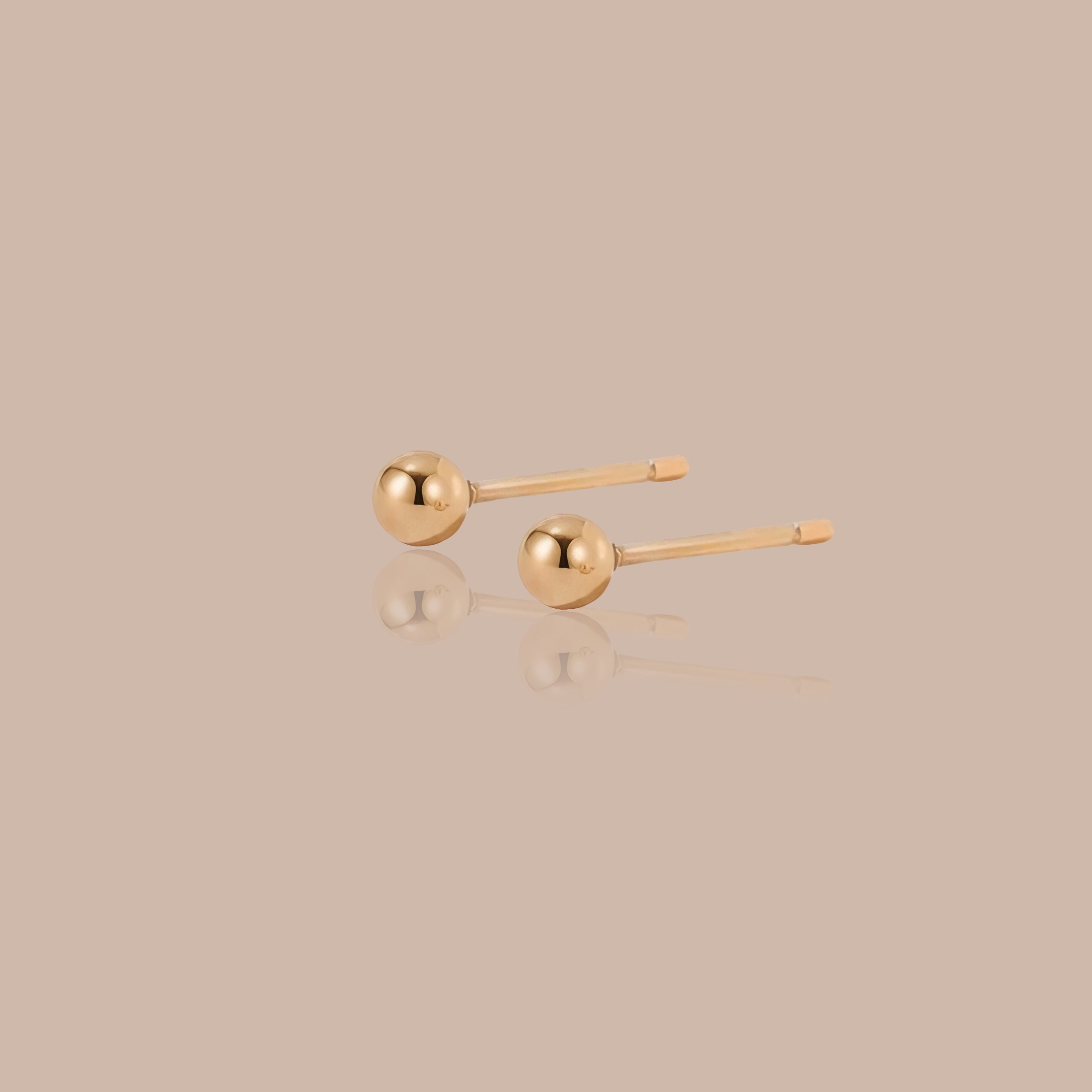 Solid Gold Essential Ball Stud Earrings