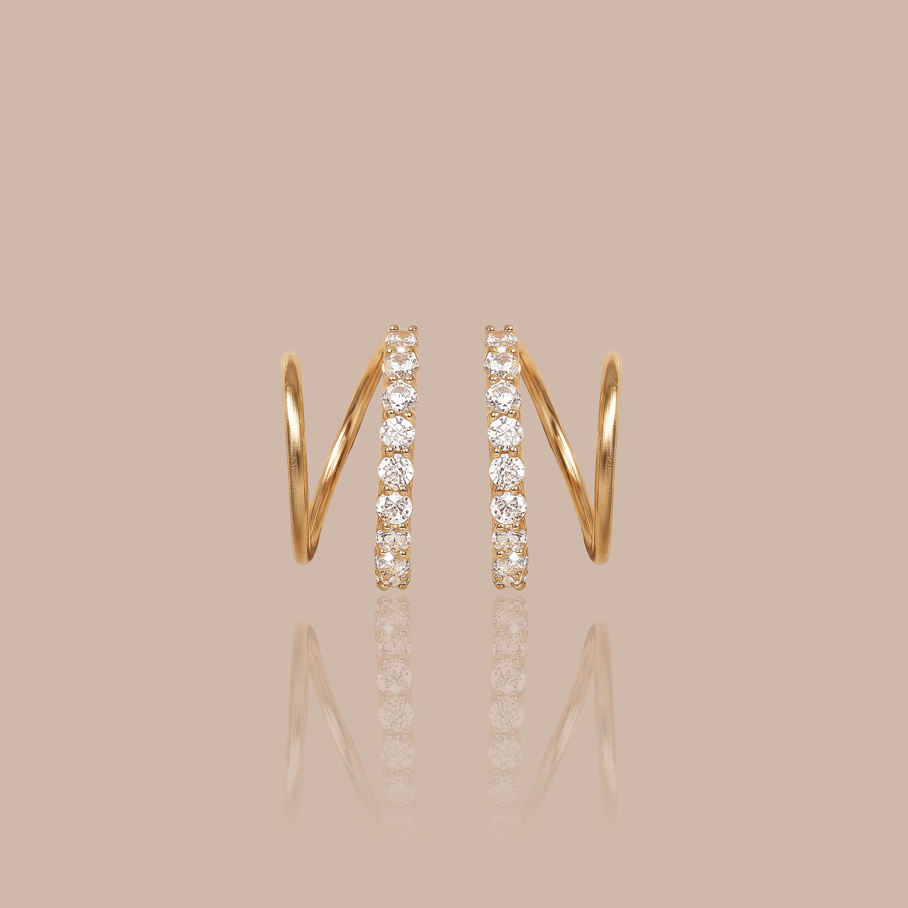 Solid Gold Lab-Grown Diamond Twisted Hoop Earrings