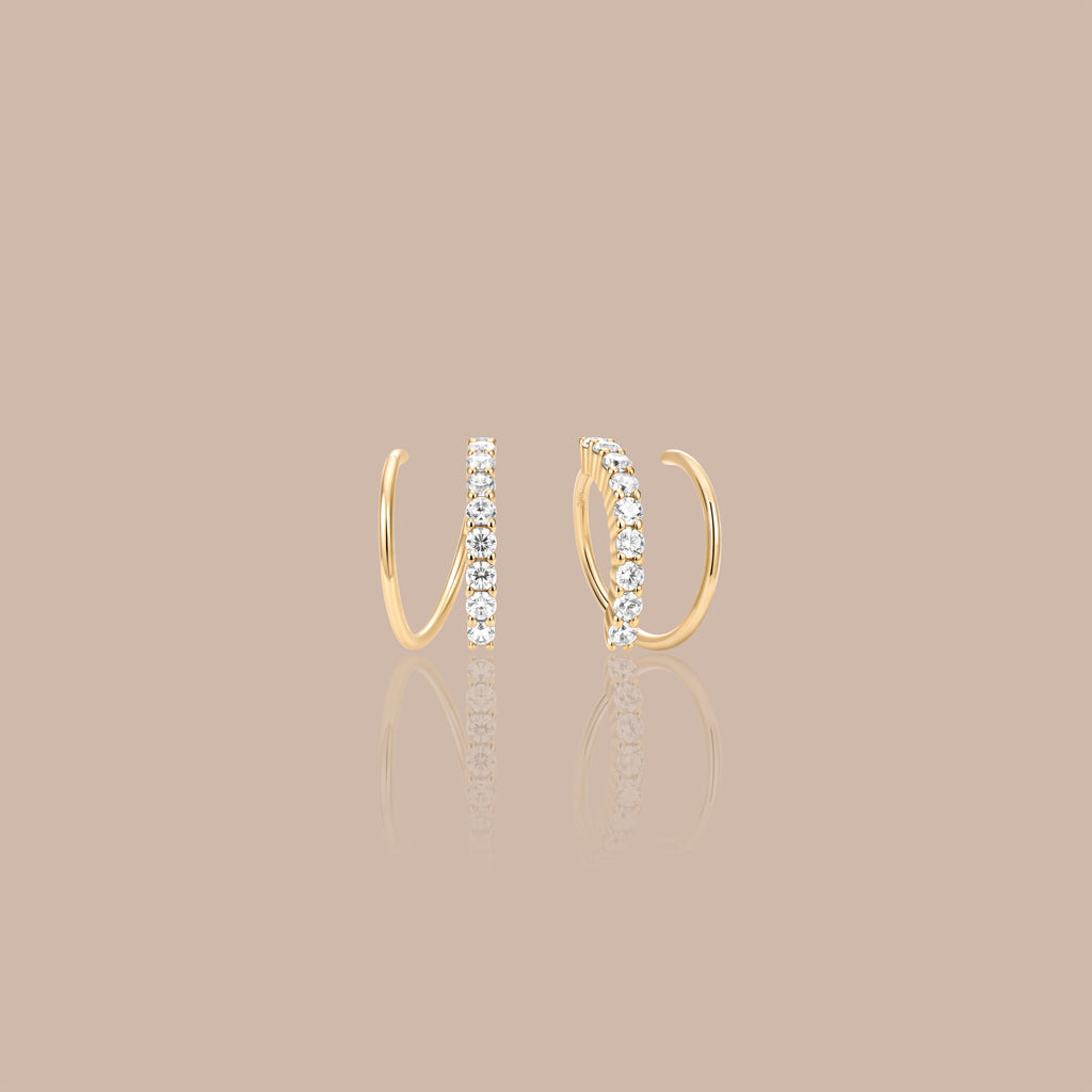 Solid Gold Lab-Grown Diamond Twisted Hoop Earrings