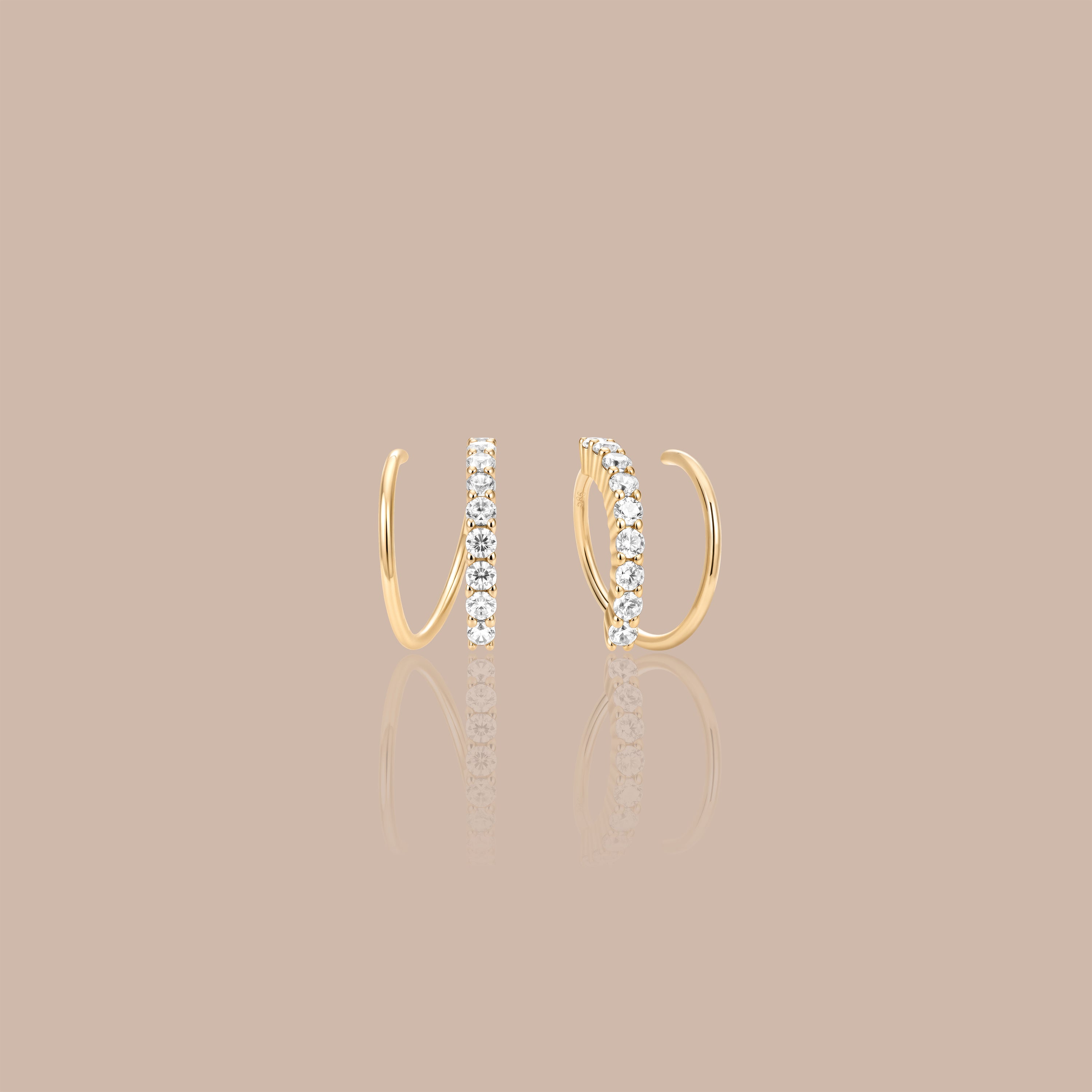Solid Gold Lab-Grown Diamond Twisted Hoop Earrings
