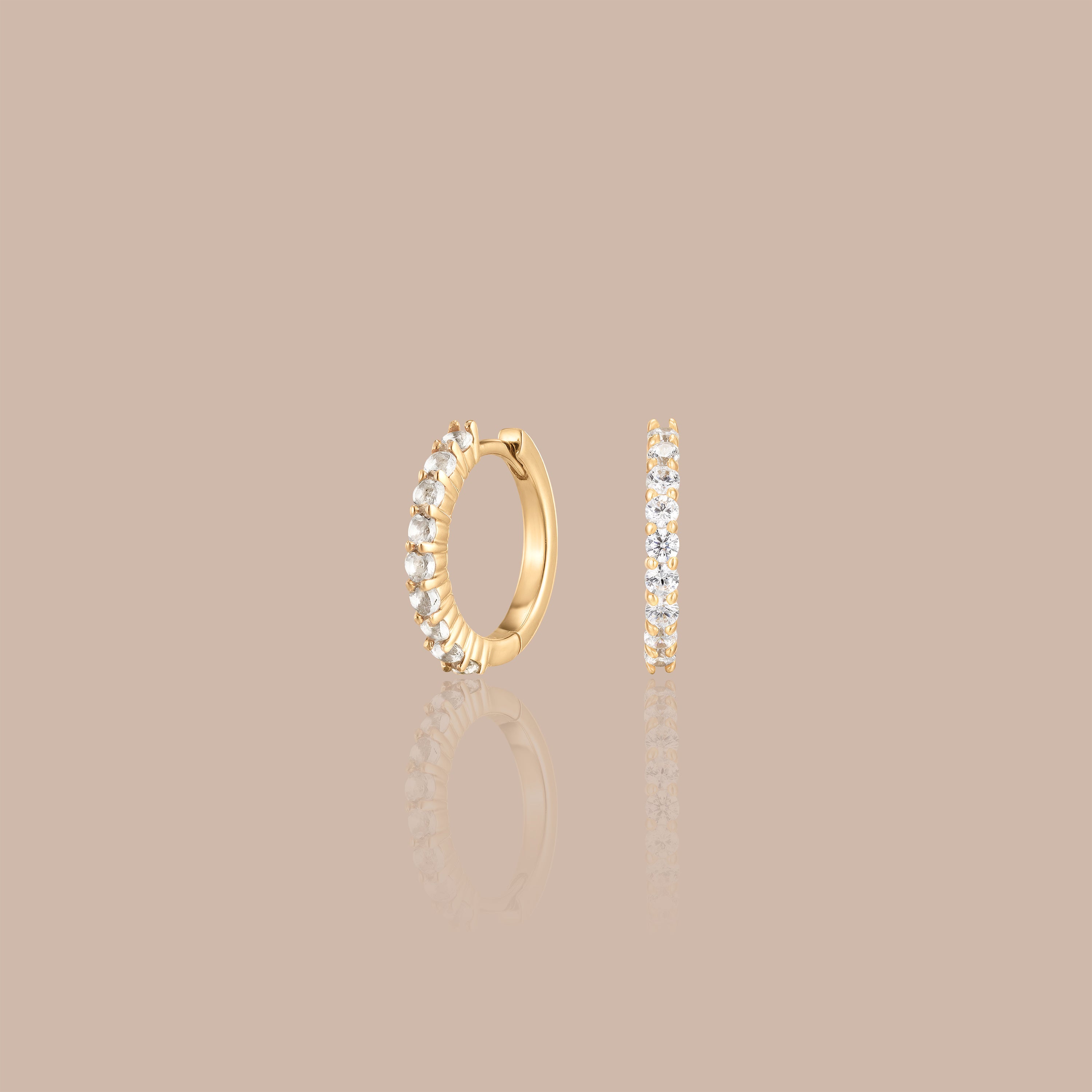 Solid Gold Lab-Grown Diamond Eternity Hoop Earrings