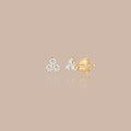 Solid Gold Lab-Grown Diamond Mini Cluster Stud Earrings