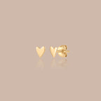 Solid Gold Heart Stud Earrings